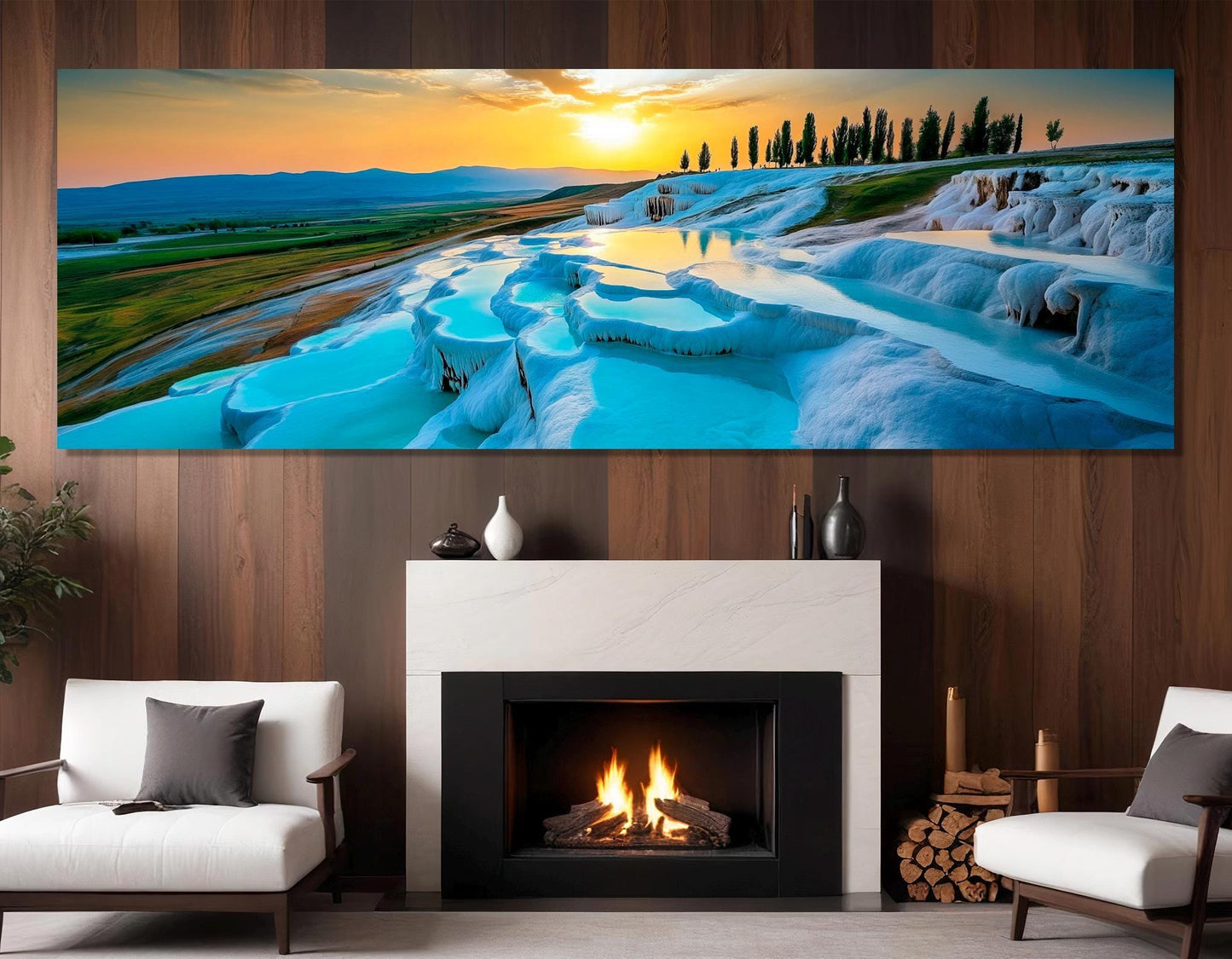 Pamukkale Canvas Print - Framed Floating Frame Canvas | Large Wall Decor, Ready to Hang