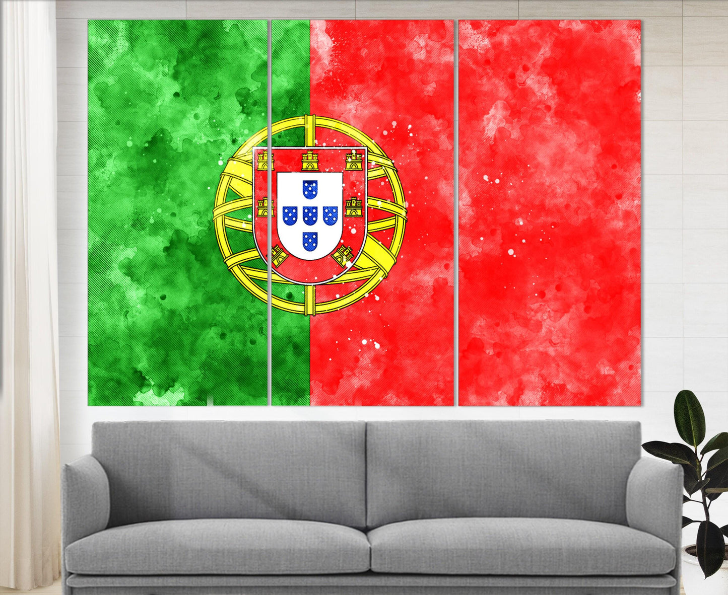 Portugal Flag Canvas Print - Framed Cotton Canvas Art | Ready to Hang Wall Decor