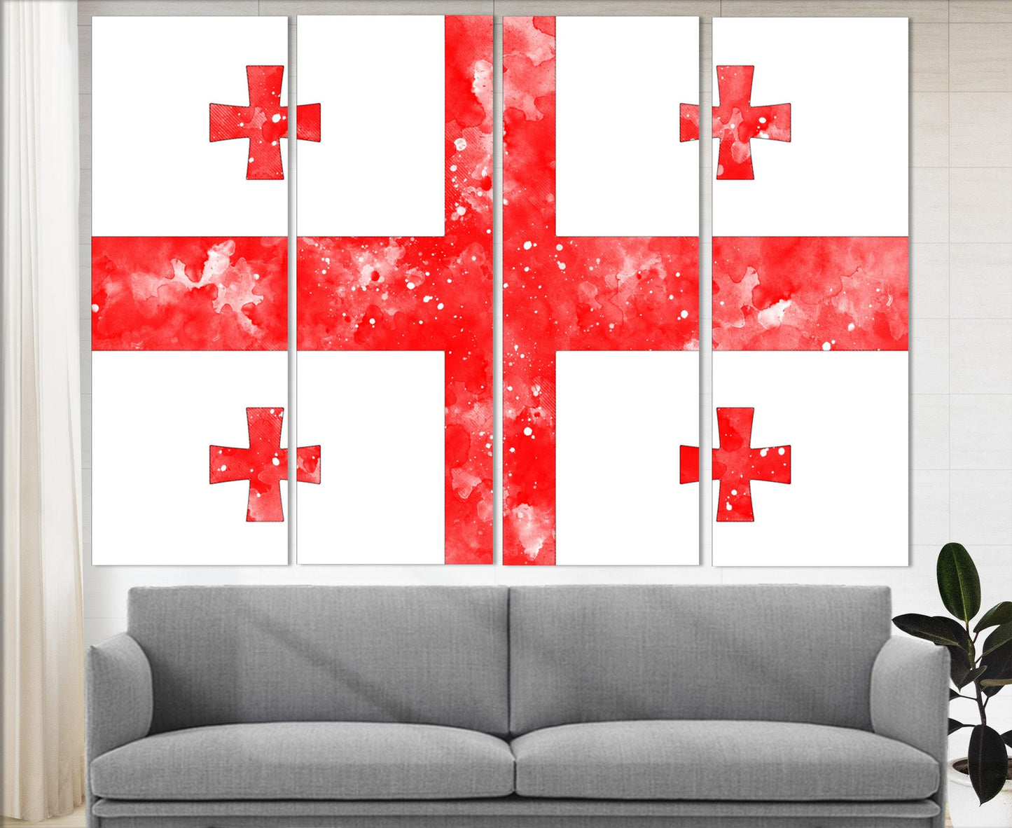 Georgia Flag Canvas Print - Framed Cotton Canvas Art | Ready to Hang Wall Decor