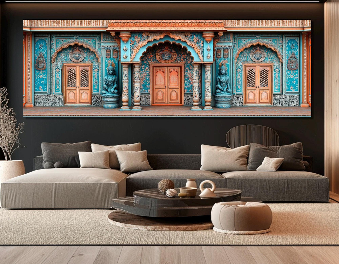 Madhubani Doors Canvas | Indian Wall Art - Framed Cotton Canvas Print, Ready to Hang