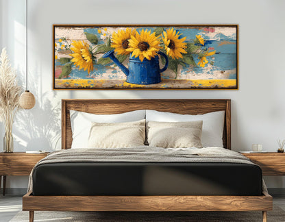 Sunflowers Canvas Print – Rustic Flower Art | Framed Wall Art, Ready to Hang
