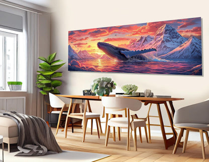 Humpback Whale Canvas | Large Abstract Whale Wall Art - Ready to Hang Print