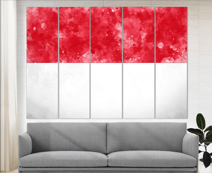 Indonesia Flag Canvas Print - High Quality Cotton Canvas, Ready to Hang Wall Art
