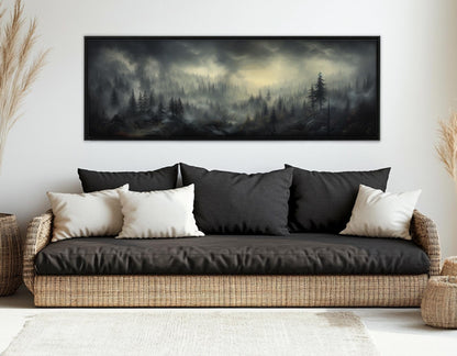 Misty Forest Canvas Print - Foggy Pine Wall Art | Framed & Ready to Hang