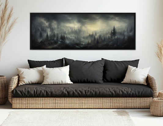 Misty Forest Canvas Print - Foggy Pine Wall Art | Framed & Ready to Hang