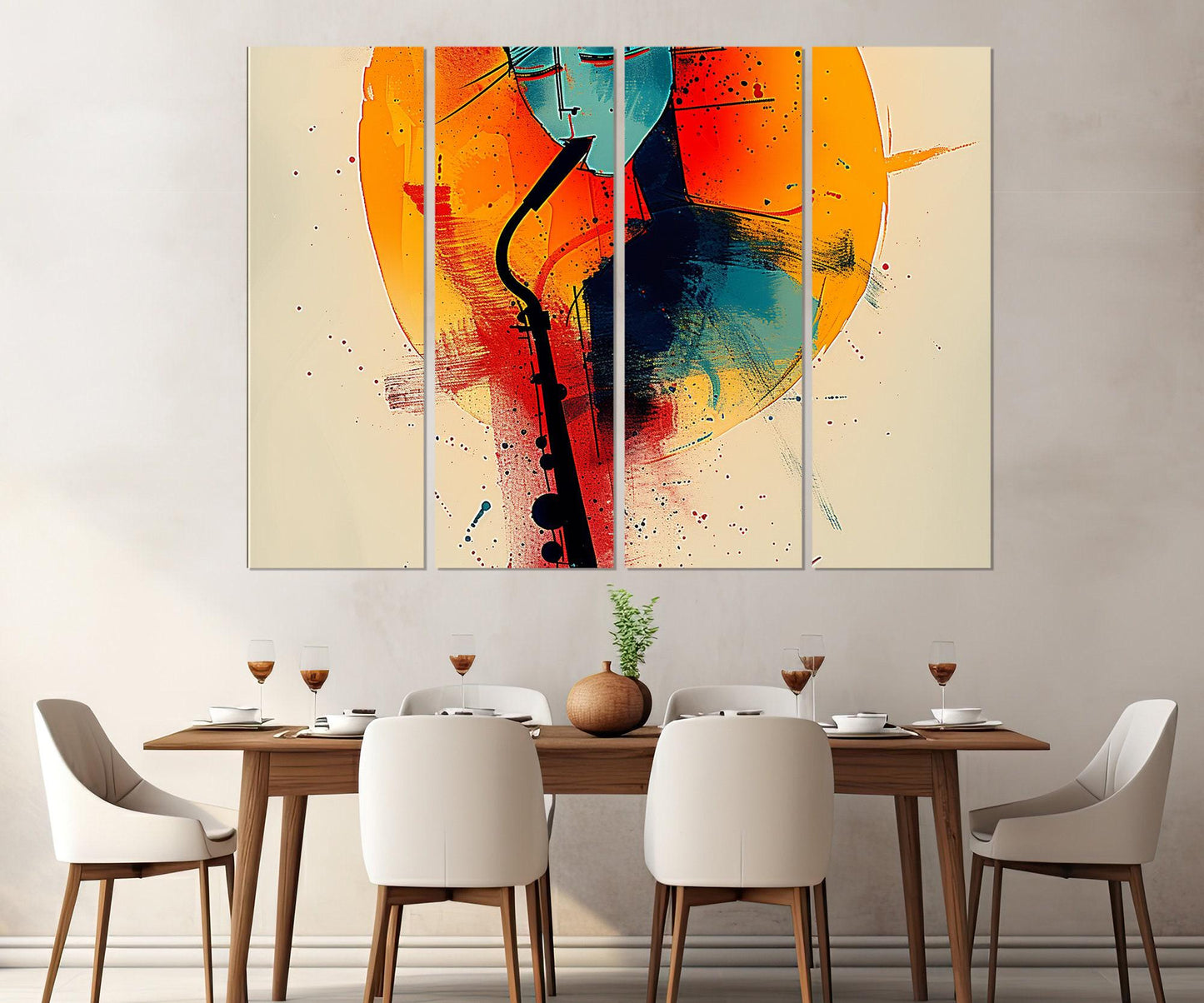Music Canvas Print - Abstract Music Wall Decor | Framed Ready to Hang Artwork