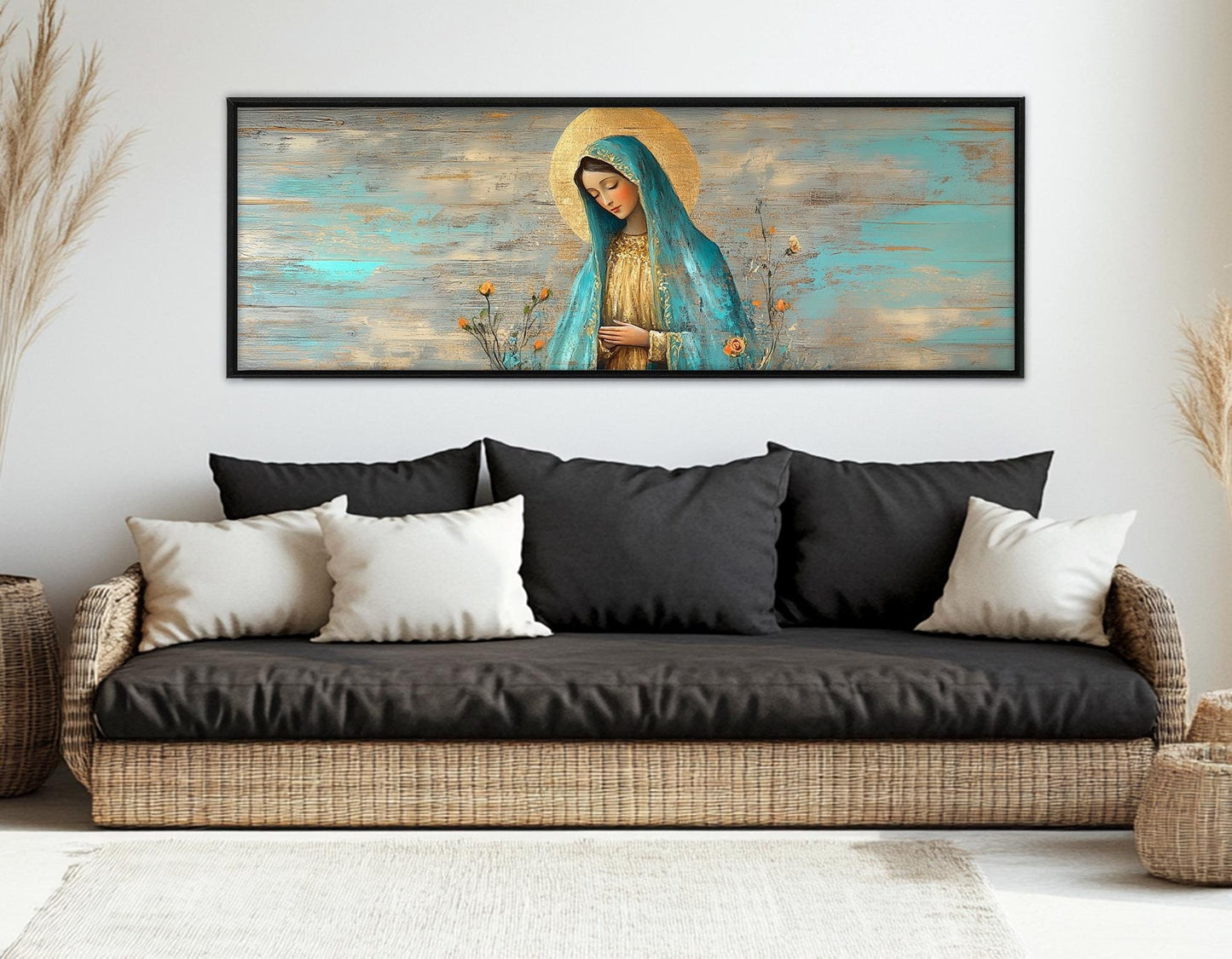 Virgin Mary Canvas Print – Framed Christian Wall Art | Ready to Hang Gallery Wrapped Canvas