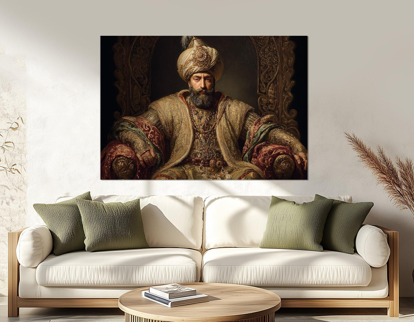 Ottoman Throne Canvas Framed Print – Suleiman The Magnificent Historical Wall Art