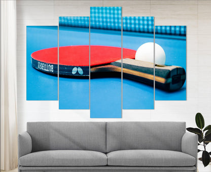 Table Tennis Wall Art - Ping Pong Canvas Poster | Tennis Player Gift, Coach Decor