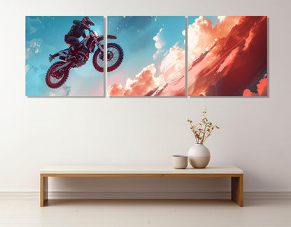 Motocross Canvas Print – Large Framed Cotton Canvas Art | Ready to Hang Wall Decor