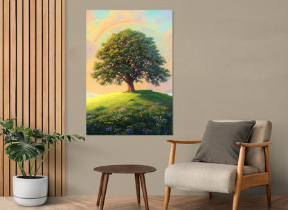 Oak Tree Canvas Print - Scenic Landscape Wall Art | Gallery Wrapped Cotton Canvas