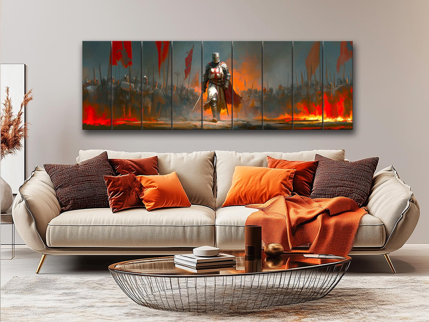 Richard Lionheart Crusader Battle Print on Wood