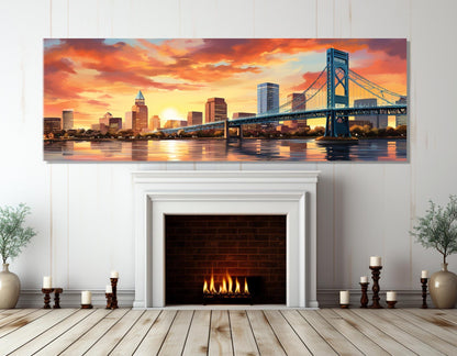 Jacksonville Canvas Print – Abstract City Painting | Gallery Wrapped Cotton Canvas Art