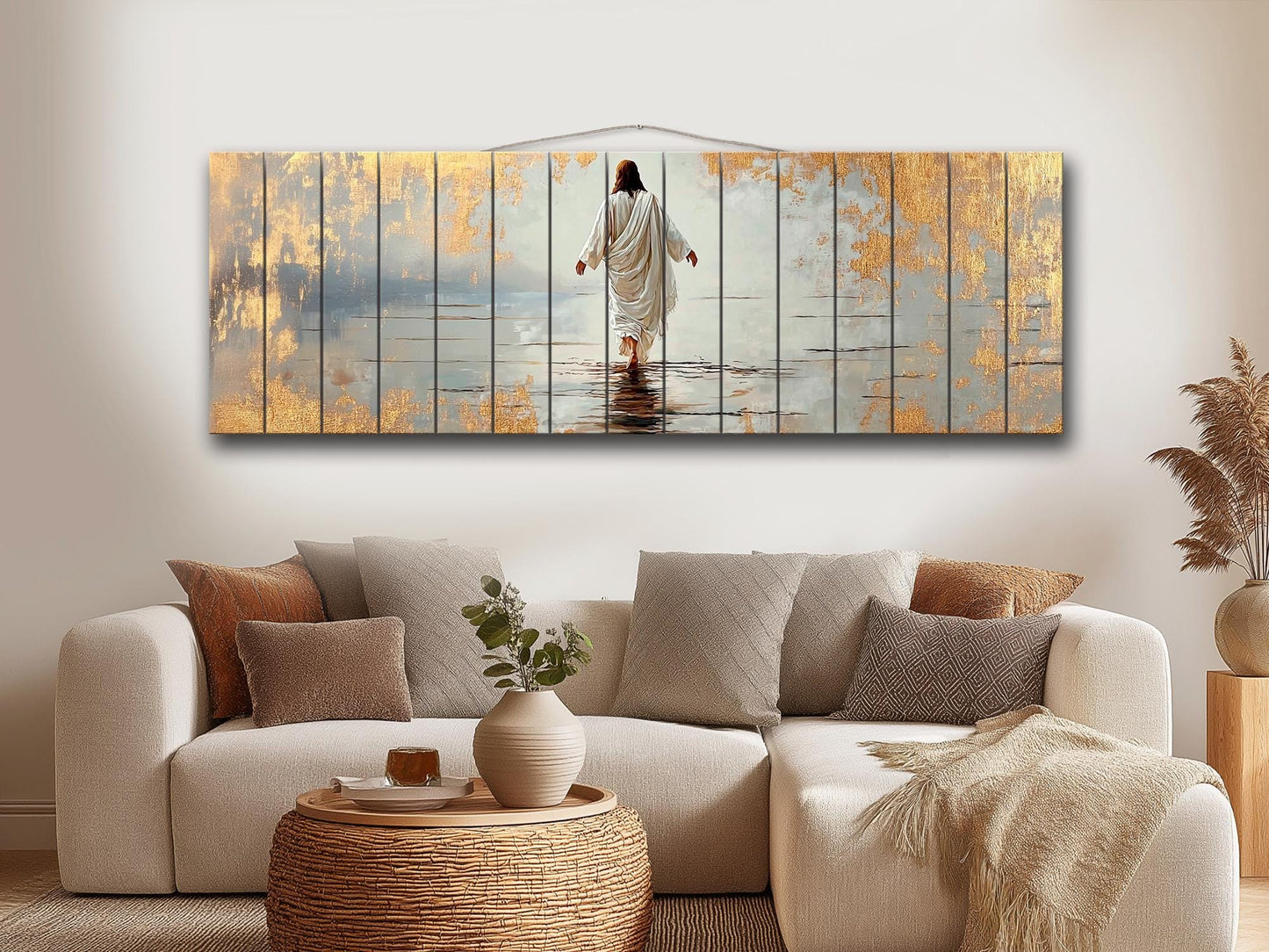 Jesus Walking on Water | Biblical Wall Art - Christian Wood Print Decor