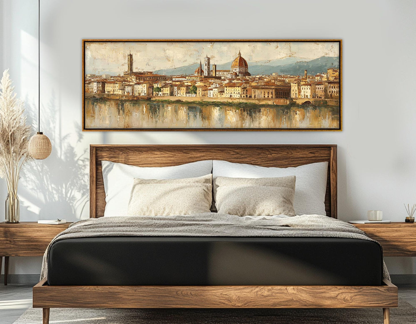 Florence Canvas Print – Retro Duomo Canvas Art With Arno River Painting, Ready to Hang