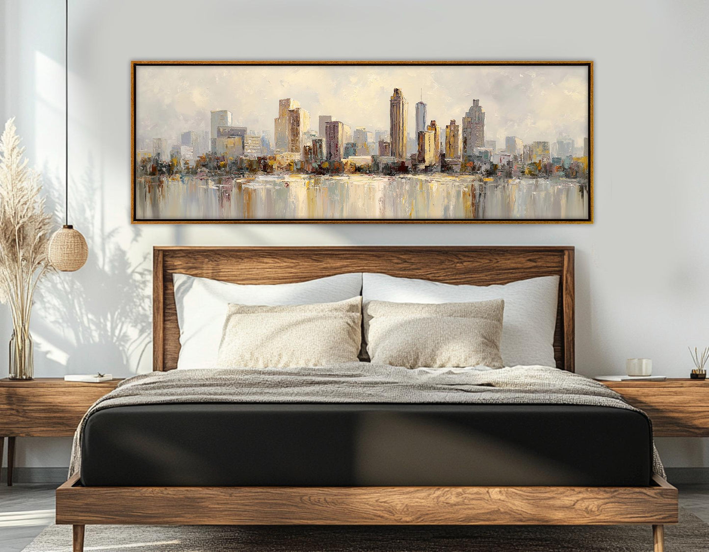 Atlanta Skyline Canvas - Rustic Wall Art | Framed Cotton Canvas Print, Ready to Hang