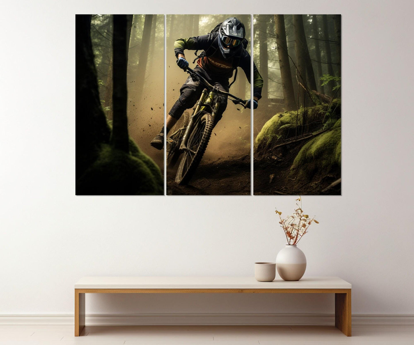 Mountain Bike Canvas Print - Downhill Bike Poster | Velo Sport Wall Art Framed