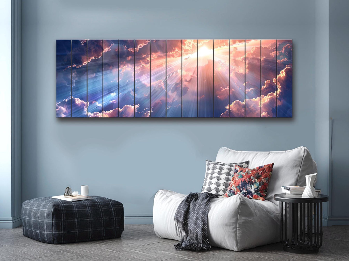 Religious Wood Wall Art | Peaceful Angel Print on Wood | Rustic Farmhouse Decor
