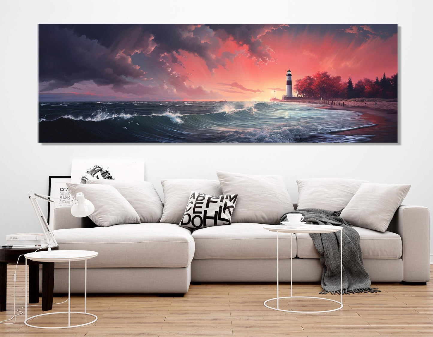 Michigan Lake Canvas Print – Scenic Lighthouse Wall Art | Framed & Ready to Hang