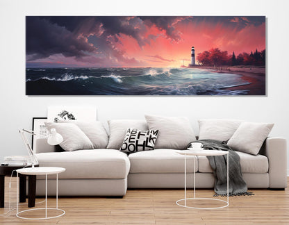 Michigan Lake Canvas Print – Scenic Lighthouse Wall Art | Framed & Ready to Hang