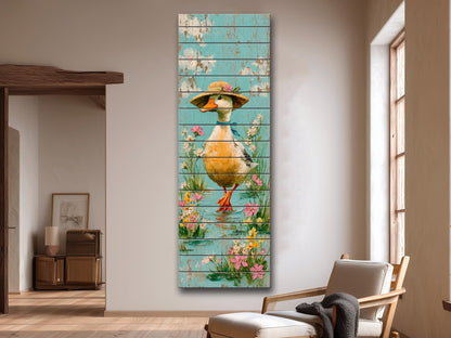 Rustic Wood Wall Art – Country Duck Decor on Wood Plank – Farmhouse Wall Art