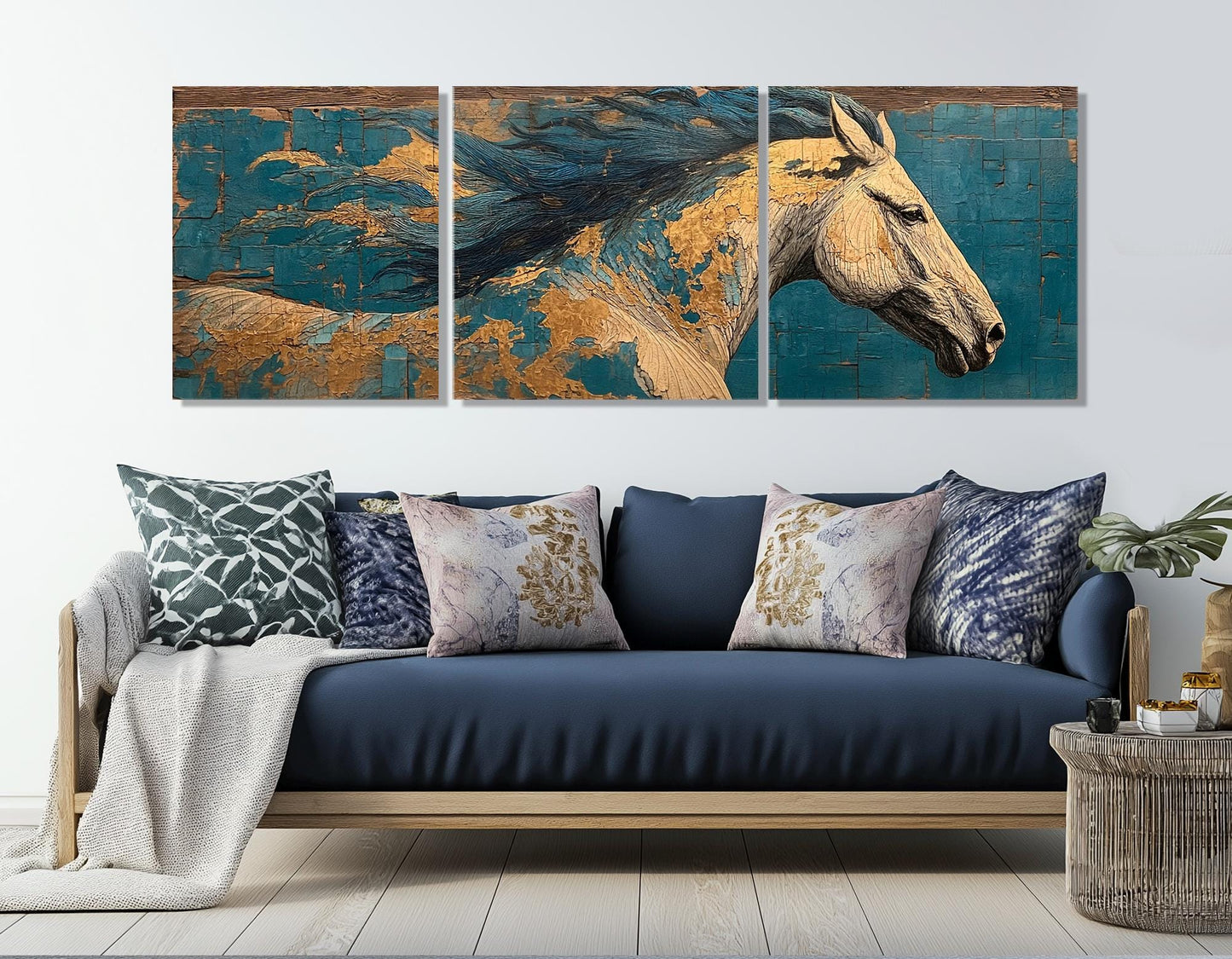 Galloping Horse Canvas Print – Abstract Horse Wall Art | Framed & Ready to Hang