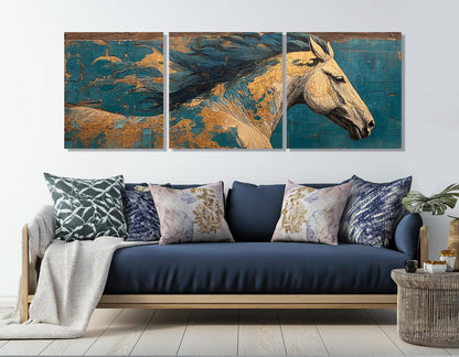 Galloping Horse Canvas Print – Abstract Horse Wall Art | Framed & Ready to Hang
