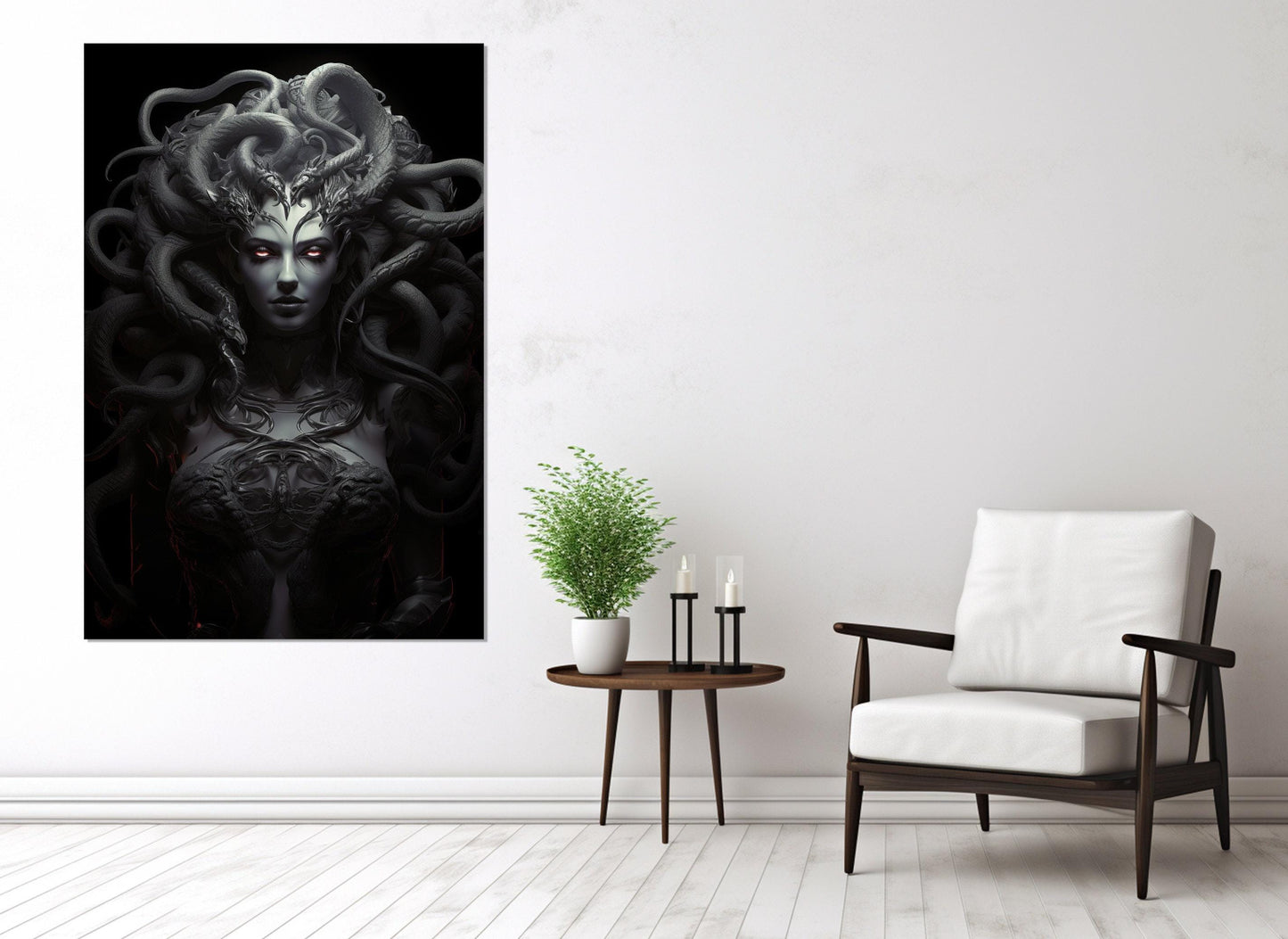 Medusa Gorgon Canvas Print - Greek Mythology Art | Framed & Ready to Hang