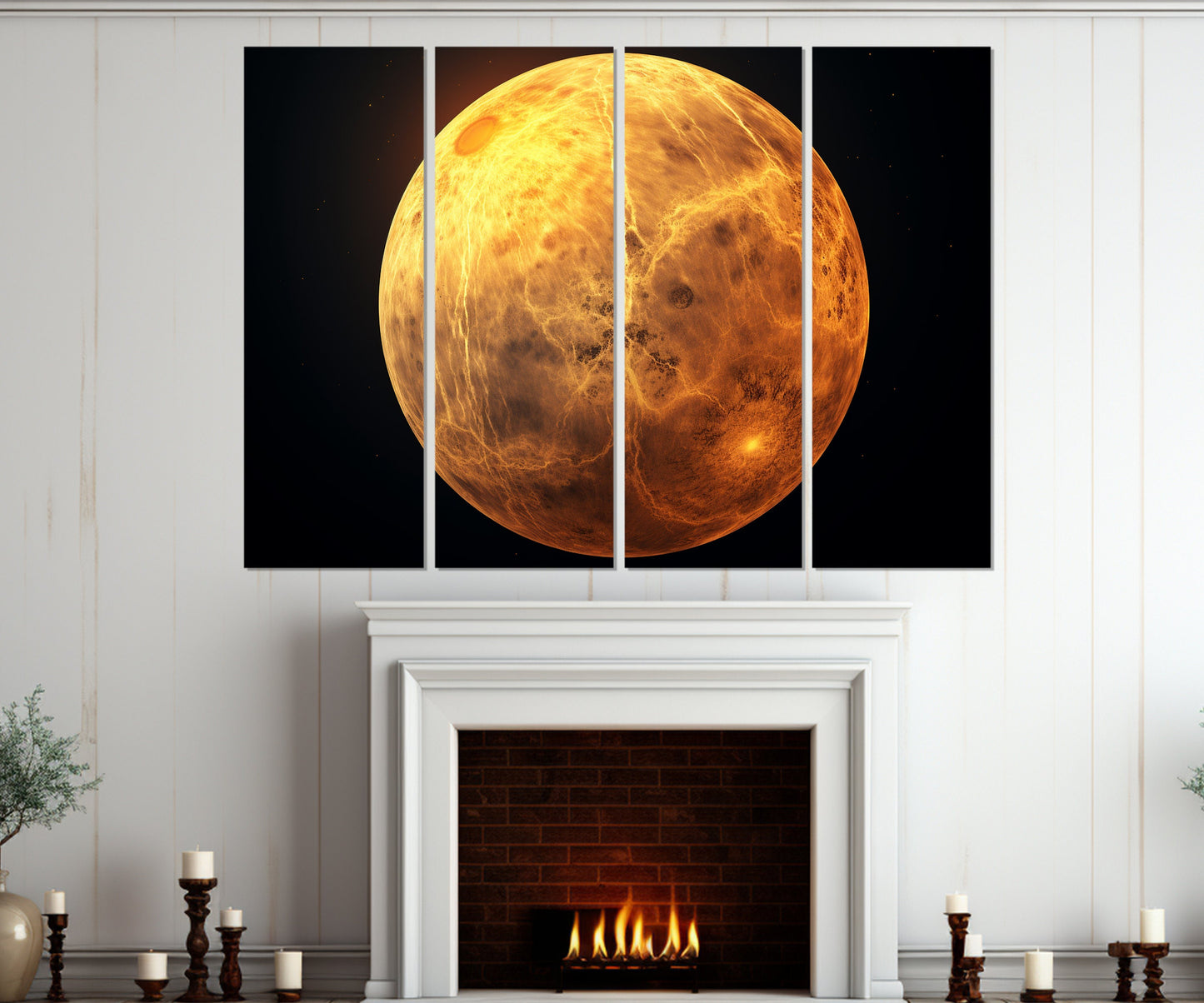 Venus Canvas Print - Abstract Pink Planet Painting | Gallery Wrapped Cotton Canvas