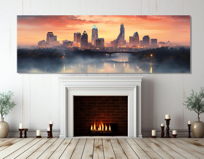 Austin Canvas Print – Large Framed Cotton Wall Art | Ready to Hang Modern City Artwork