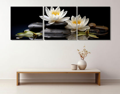 White Lily Canvas Print – Modern Bedroom Decor | Spa Wall Decor, Ready to Hang