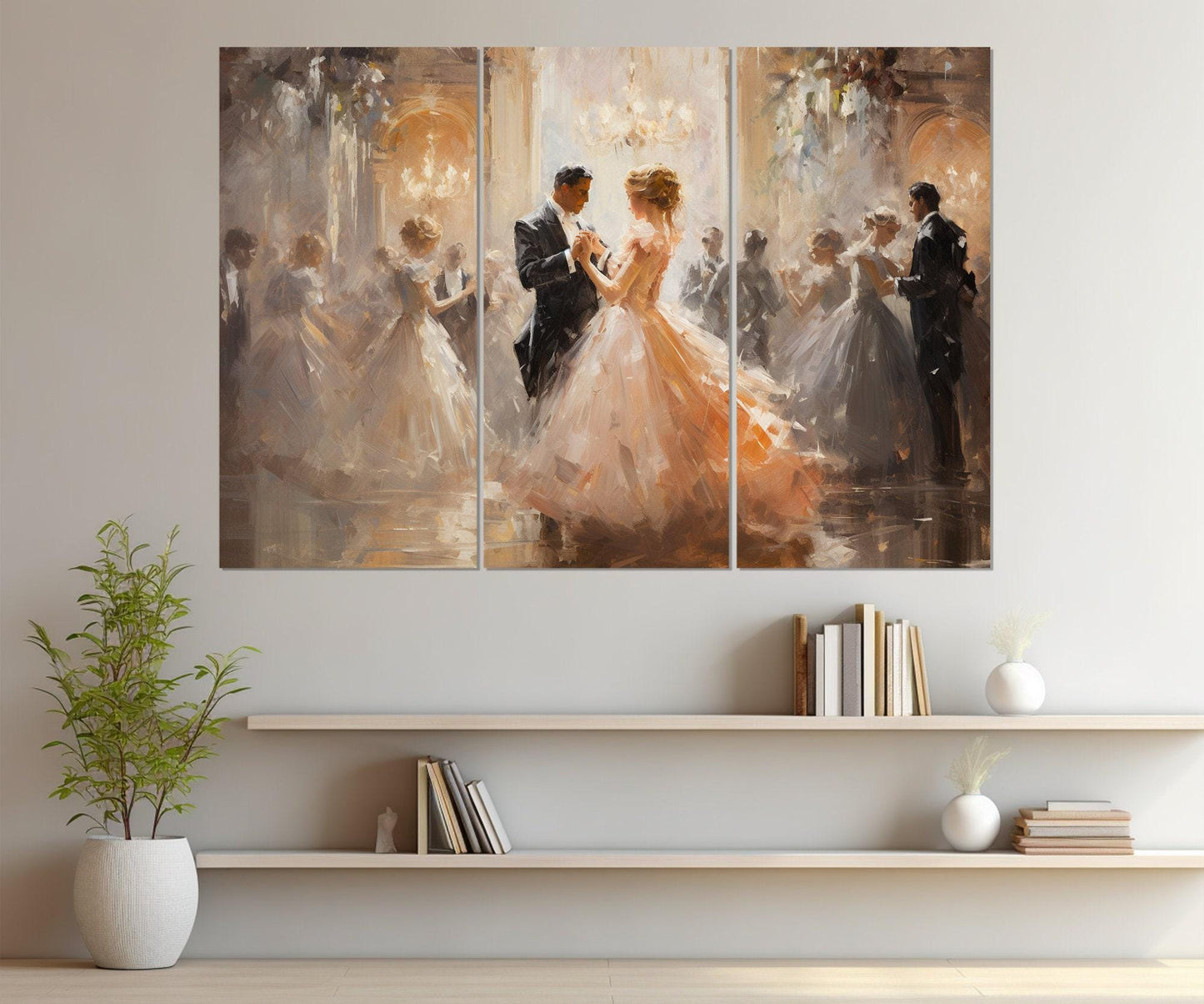 Ballroom Dancing Canvas Print – Vintage Dancing Painting | Framed Canvas Art