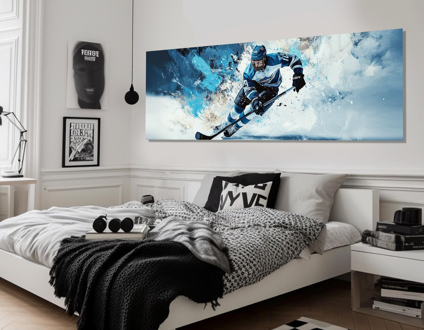Ice Hockey Canvas Print - Framed, Ready to Hang | Sports Bar Wall Art Decor