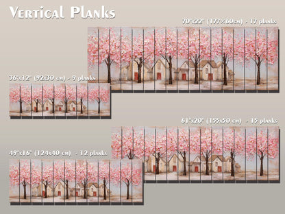 Spring Orchard Wood Print – Rustic Wood Wall Art With Blossoming Tree Artwork