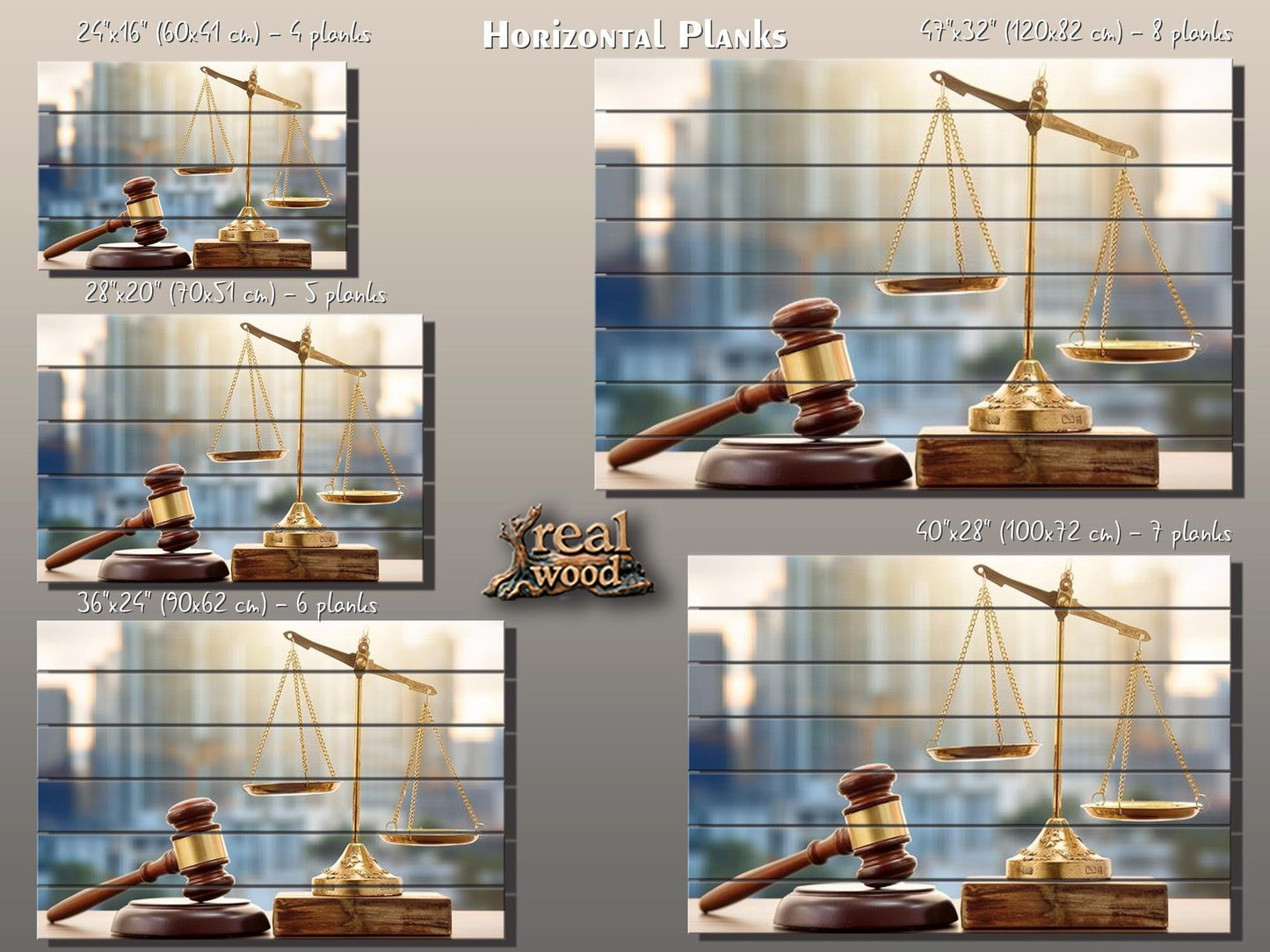 Rustic Wood Wall Art - Justice Wall Art Printed on Wood, Lawyer Office Decor, Judge Gift, Law Wall Art, Judge Hammer Poster, Attorney Gift