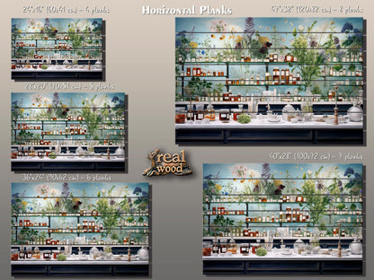 Pharmacy Wall Art - Rustic Wood Decor | Abstract Medicine Print on Wood