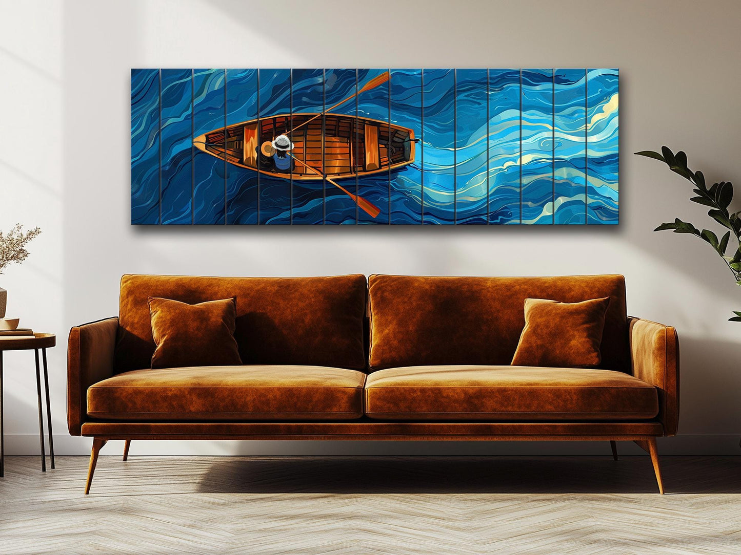 Wood Wall Art - Colorful Couple Print on Natural Wood Planks | Ready to Hang