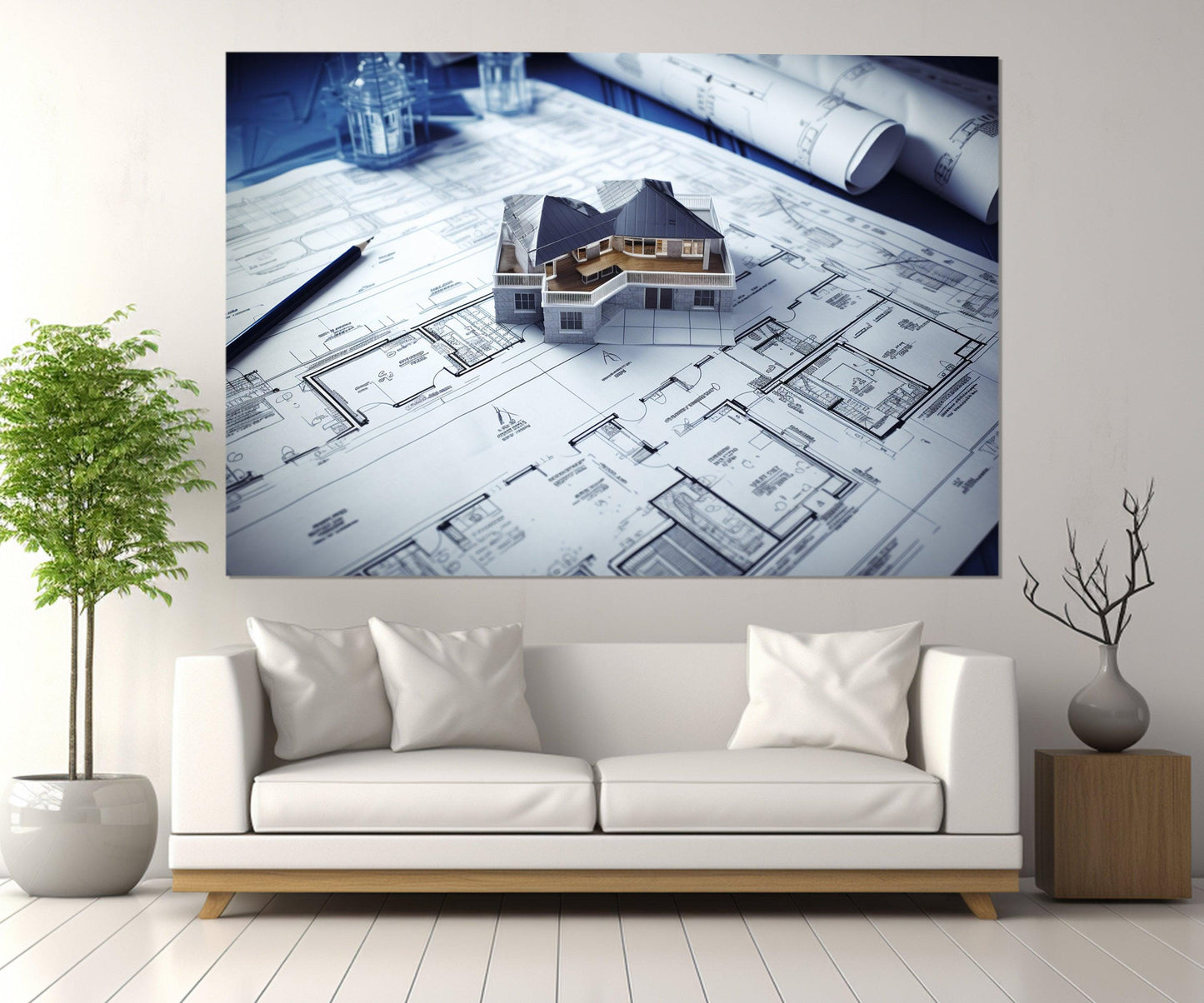 Architect Wall Art – Modern Architect Canvas Print | Ready to Hang Framed Decor