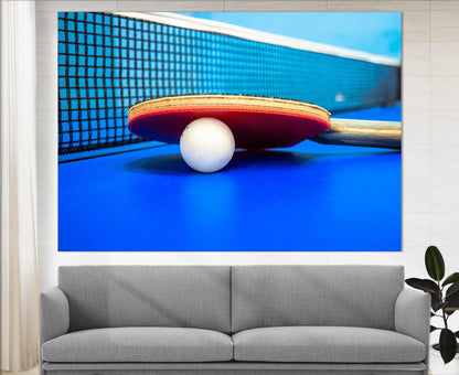 Table Tennis Wall Art - Ping Pong Canvas Sports Art | Gallery Wrapped Canvas Print