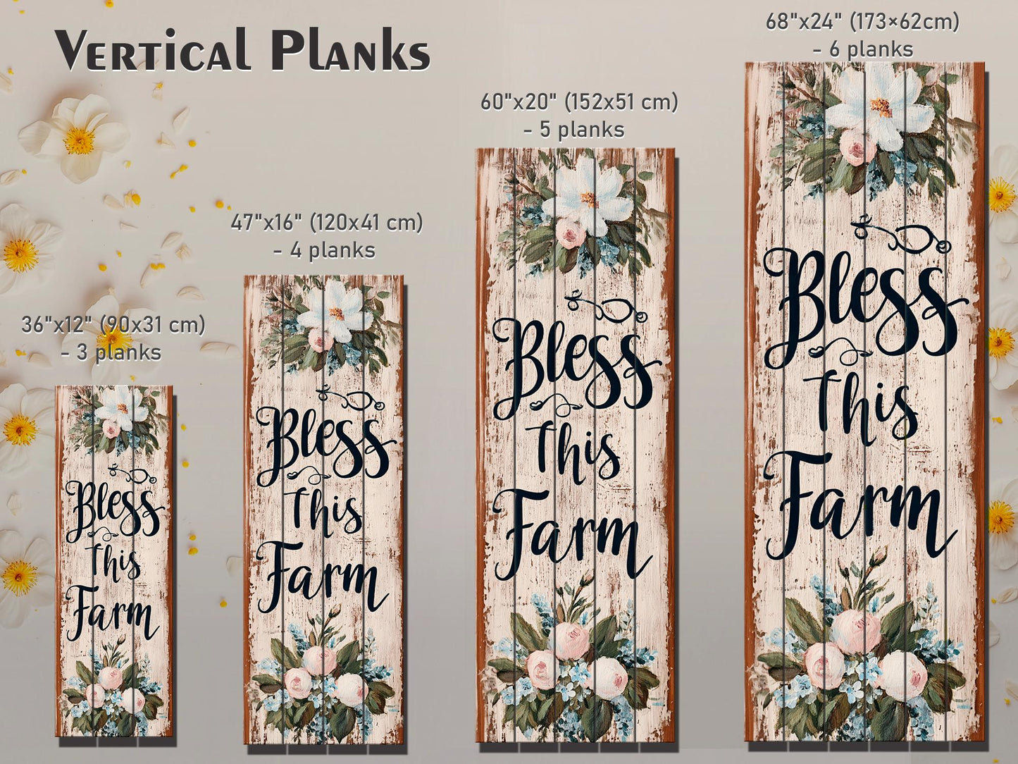 Rustic Wood Wall Art – Bless This Farm Sign | Farmhouse Wall Decor, Cozy Country Accent