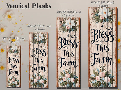 Rustic Wood Wall Art – Bless This Farm Sign | Farmhouse Wall Decor, Cozy Country Accent