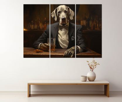 Dog In A Suit Canvas - Whiskey Wall Art | Cigar Club Decor | Politician Gift
