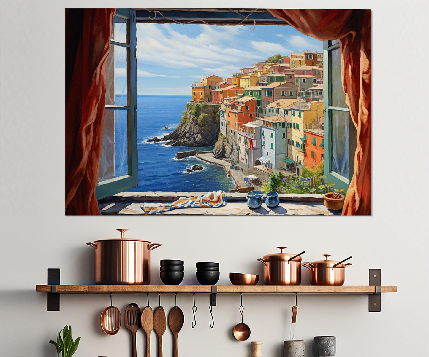 Riomaggiore Canvas Print – Cinque Terre Painting | Framed Canvas Art, Ready to Hang