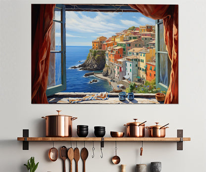 Riomaggiore Canvas Print – Cinque Terre Painting | Framed Canvas Art, Ready to Hang