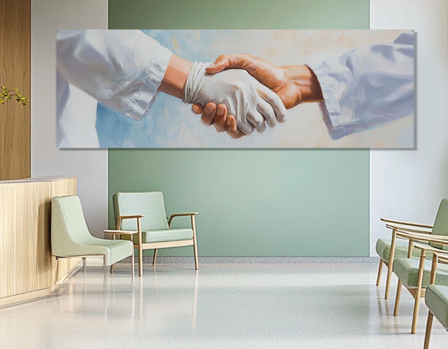 Doctors Handshake Canvas – Medical Canvas Art | Hospital Wall Decor, Ready to Hang