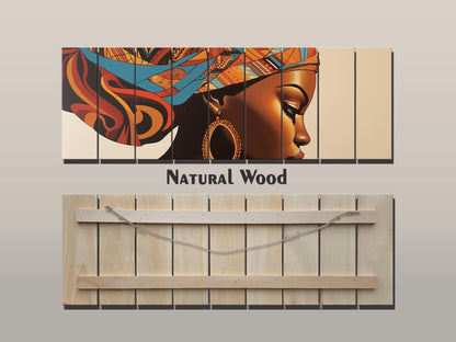 African Women  Printed On Natural Wood – Ethnic Portrait Wall Art
