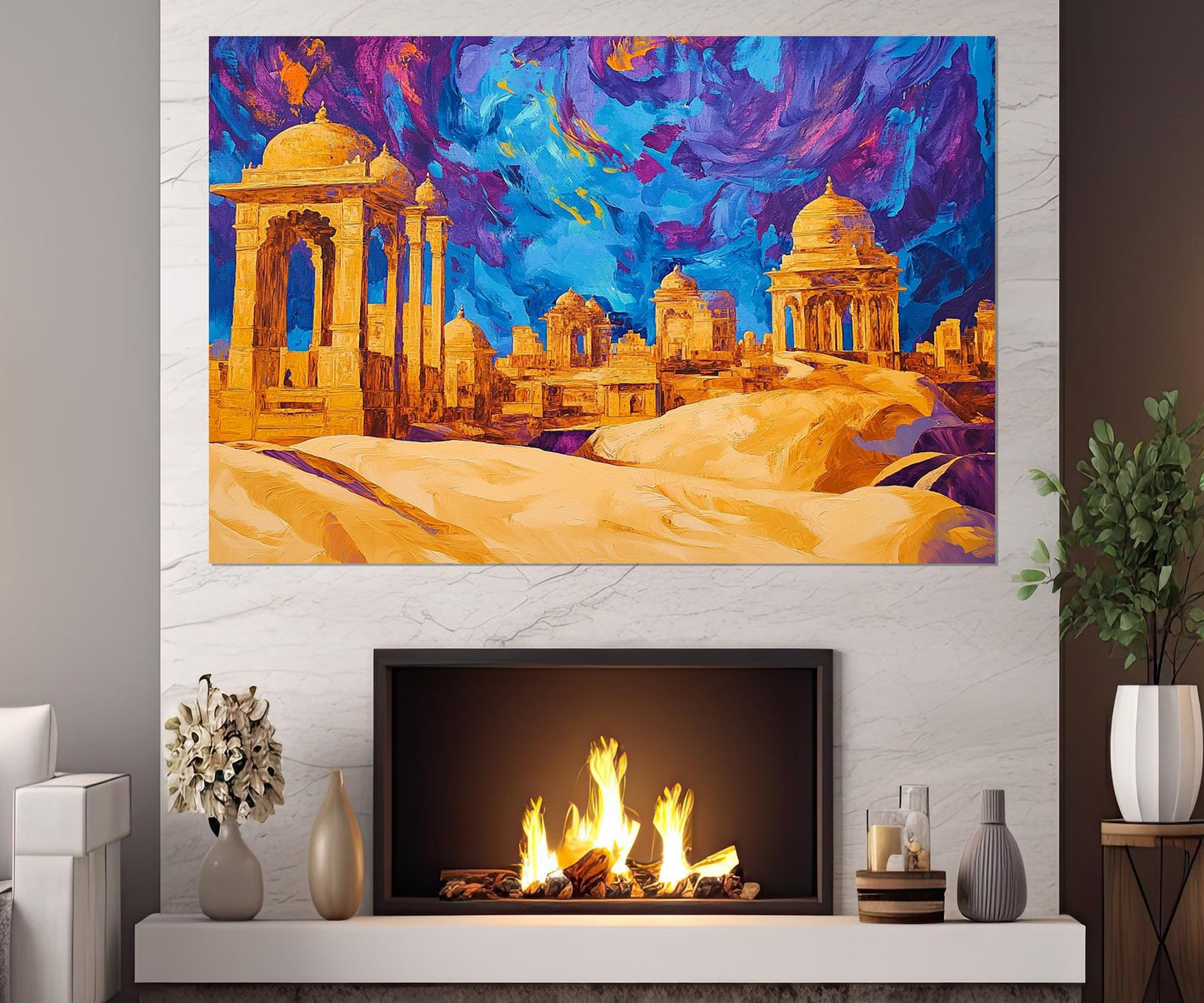 Bada Bagh Canvas Print – Abstract Indian Wall Art on Cotton Canvas, Ready to Hang