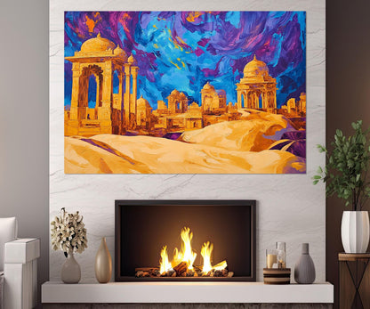Bada Bagh Canvas Print – Abstract Indian Wall Art on Cotton Canvas, Ready to Hang