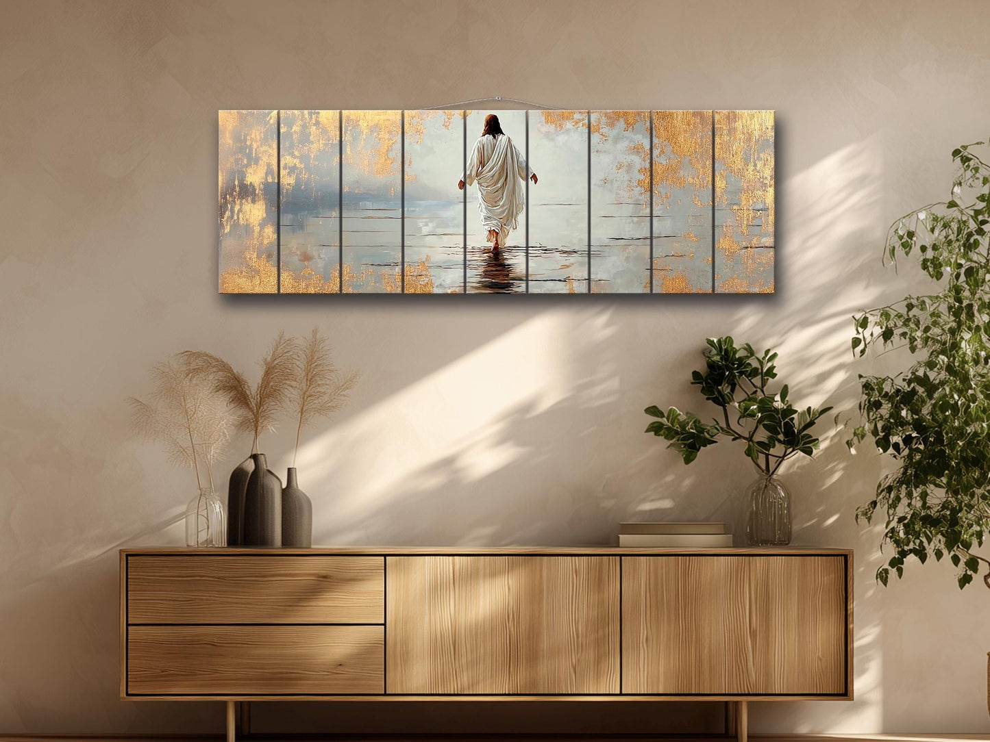 Jesus Walking on Water | Biblical Wall Art - Christian Wood Print Decor