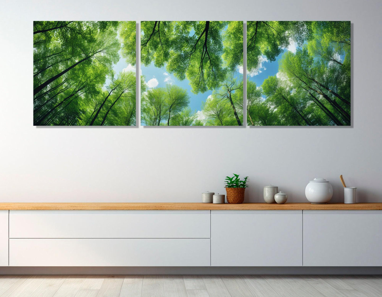 Green Trees Canvas Print – Large Forest Wall Art | Framed & Ready to Hang